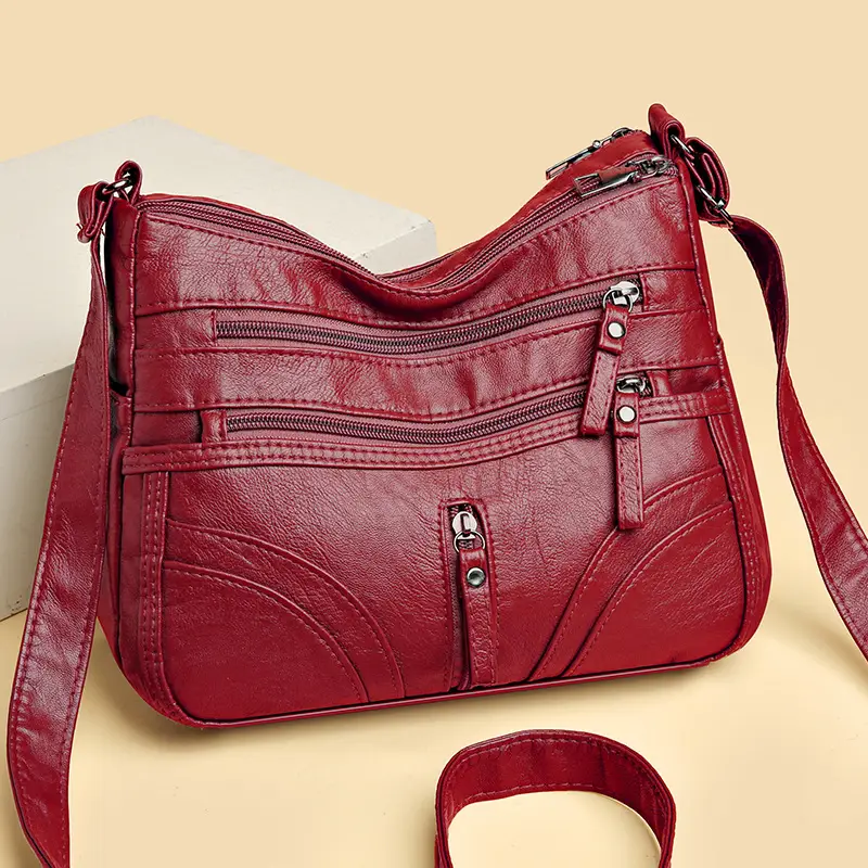 Silver Crossbody Shoulder Bag for Women with Leather Texture