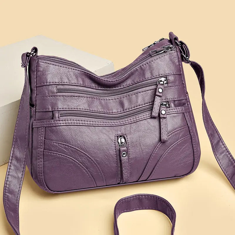 Silver Crossbody Shoulder Bag for Women with Leather Texture