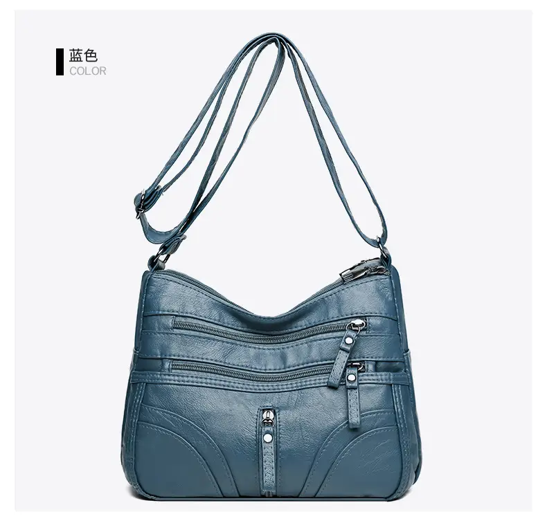 Silver Crossbody Shoulder Bag for Women with Leather Texture — feature 22