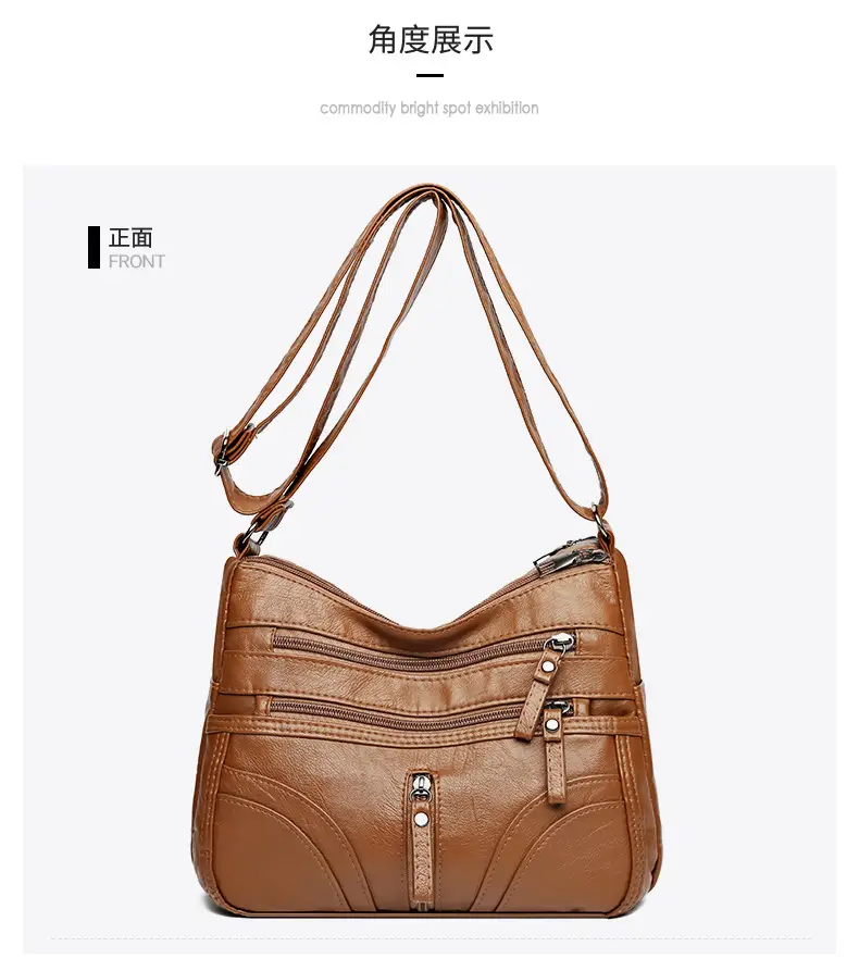Silver Crossbody Shoulder Bag for Women with Leather Texture — feature 25