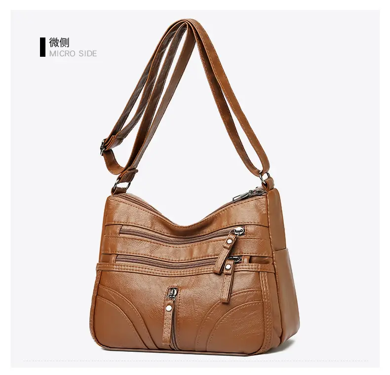 Silver Crossbody Shoulder Bag for Women with Leather Texture — feature 26