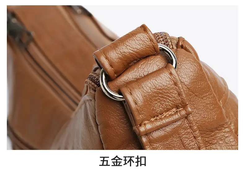 Silver Crossbody Shoulder Bag for Women with Leather Texture — feature 37