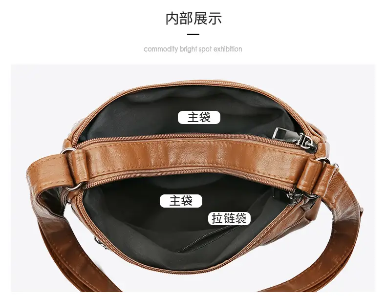 Silver Crossbody Shoulder Bag for Women with Leather Texture — feature 38