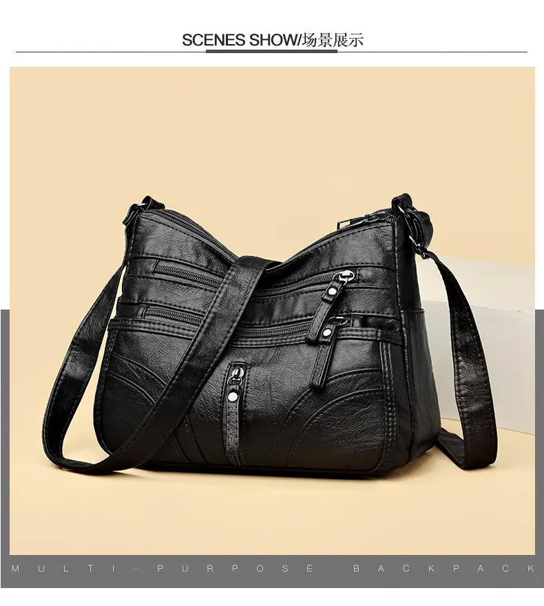 Silver Crossbody Shoulder Bag for Women with Leather Texture — feature 6