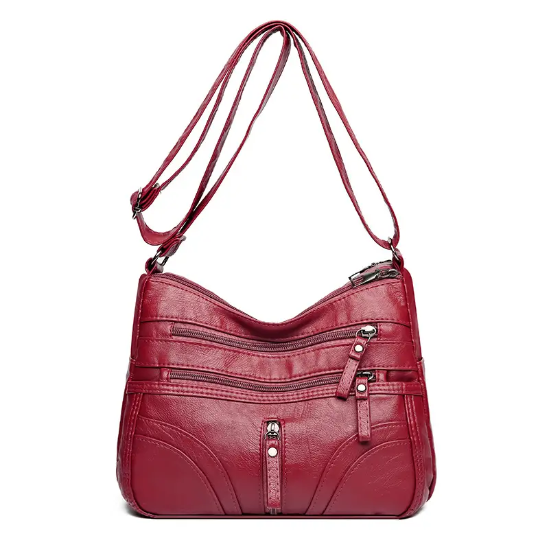 Silver Crossbody Shoulder Bag for Women with Leather Texture