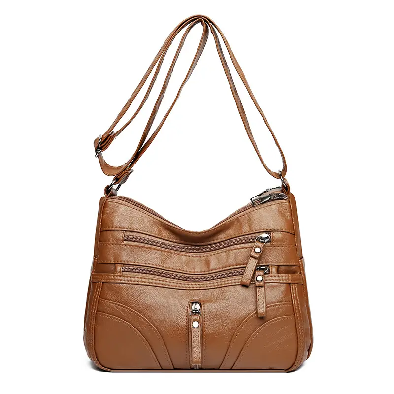 Silver Crossbody Shoulder Bag for Women with Leather Texture
