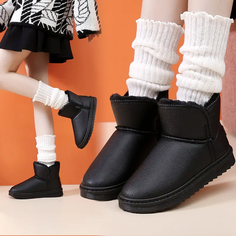 New fleece-lined Thickened Snow Cotton Women's Soft Bottom Non-slip All-match Women's Snow Boots Waterproof Cotton Shoes Women's Shoes - Image 4