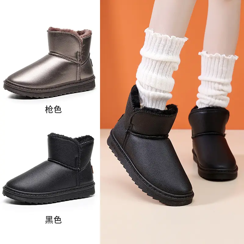 New fleece-lined Thickened Snow Cotton Women's Soft Bottom Non-slip All-match Women's Snow Boots Waterproof Cotton Shoes Women's Shoes - Image 5