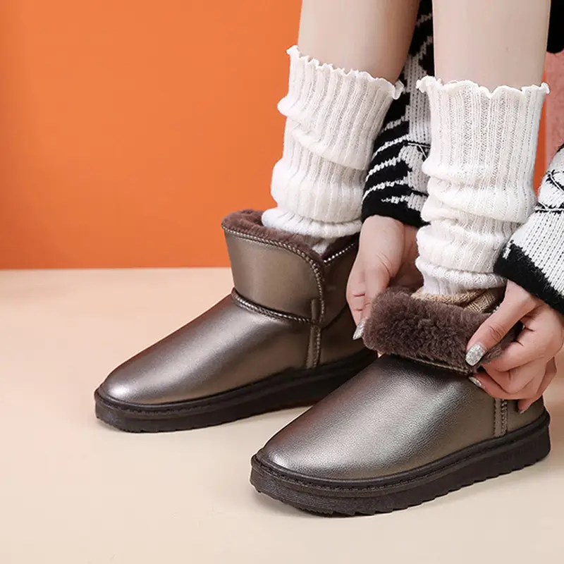 New fleece-lined Thickened Snow Cotton Women's Soft Bottom Non-slip All-match Women's Snow Boots Waterproof Cotton Shoes Women's Shoes - Image 6