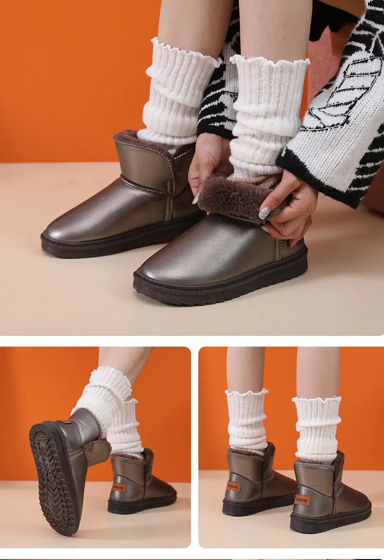 New fleece-lined Thickened Snow Cotton Women's Soft Bottom Non-slip All-match Women's Snow Boots Waterproof Cotton Shoes Women's Shoes — feature 12