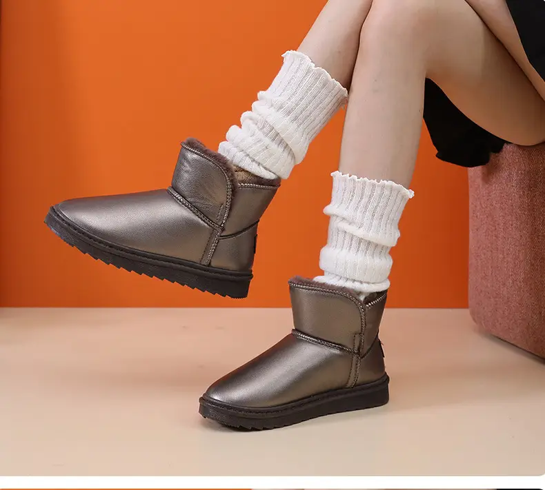 New fleece-lined Thickened Snow Cotton Women's Soft Bottom Non-slip All-match Women's Snow Boots Waterproof Cotton Shoes Women's Shoes — feature 13
