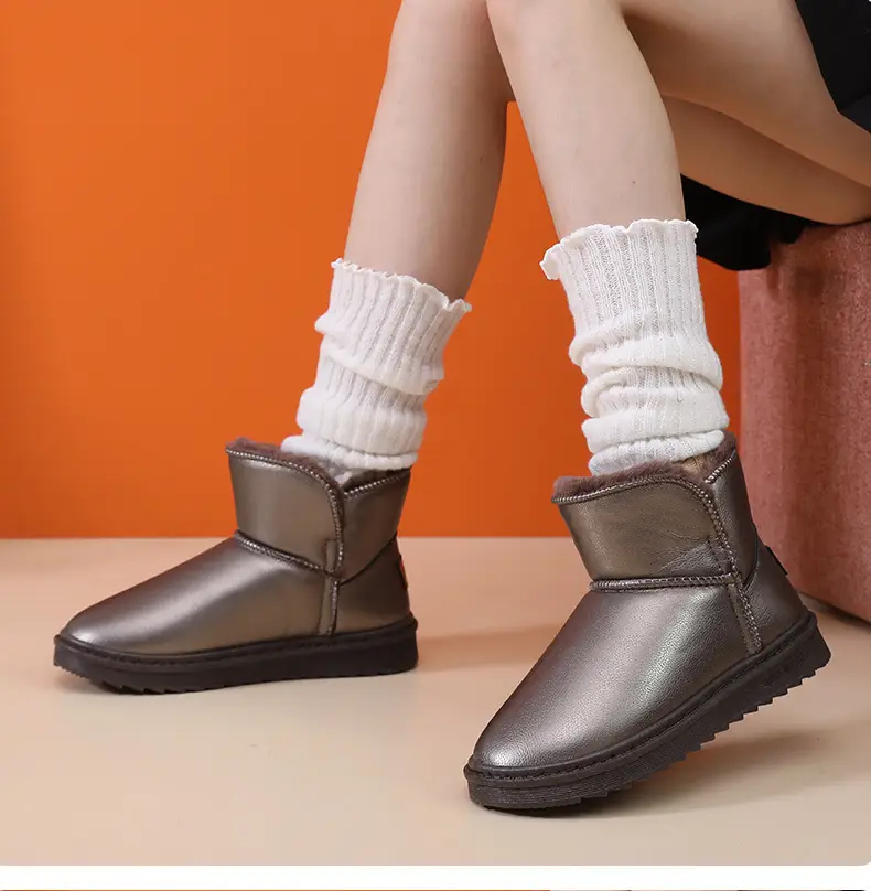 New fleece-lined Thickened Snow Cotton Women's Soft Bottom Non-slip All-match Women's Snow Boots Waterproof Cotton Shoes Women's Shoes — feature 14