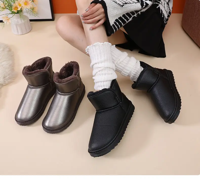 New fleece-lined Thickened Snow Cotton Women's Soft Bottom Non-slip All-match Women's Snow Boots Waterproof Cotton Shoes Women's Shoes — feature 9
