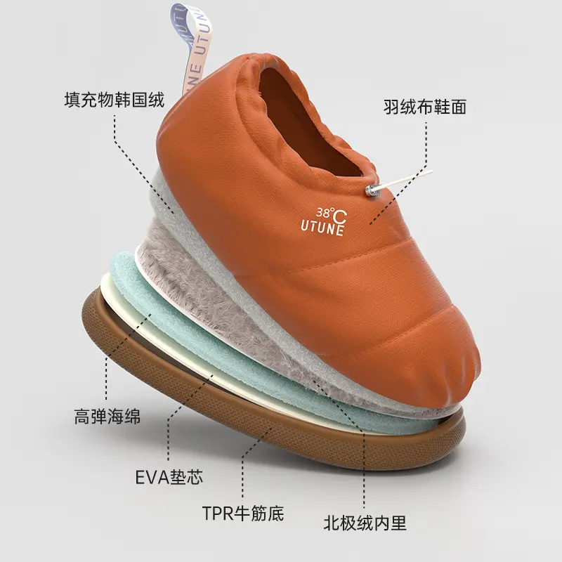 Premium Bread Shoes Cotton Shoes for Women, New Autumn and Winter Warm Home Cotton Slippers for Men, Closed Heel, Outdoor Wear, Non-Slip, Waterproof - Image 5
