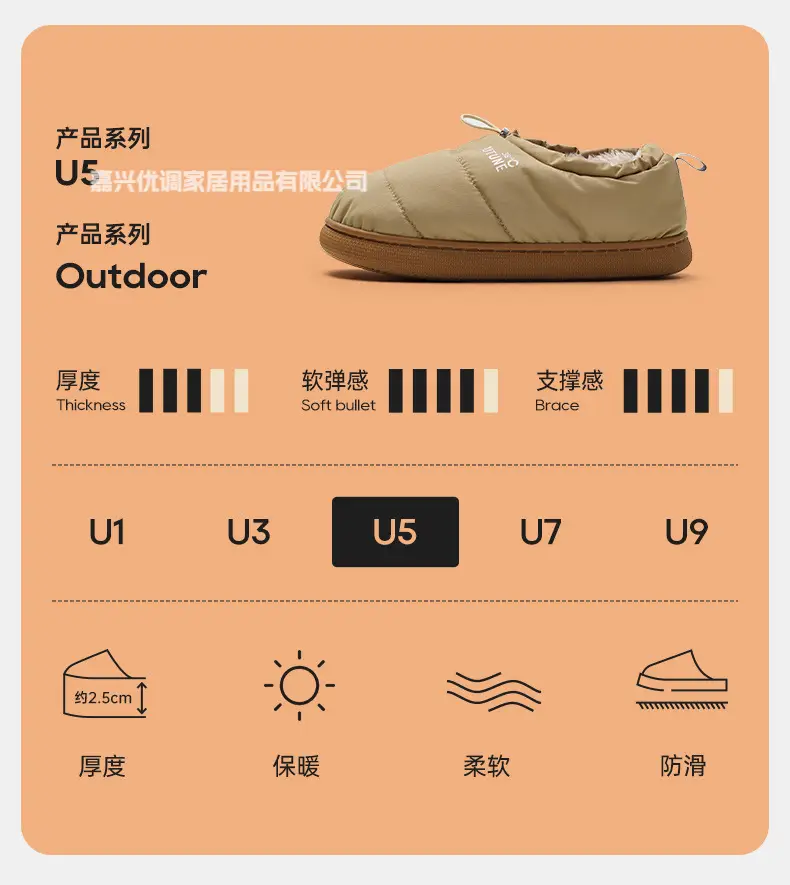 Premium Bread Shoes Cotton Shoes for Women, New Autumn and Winter Warm Home Cotton Slippers for Men, Closed Heel, Outdoor Wear, Non-Slip, Waterproof — feature 4