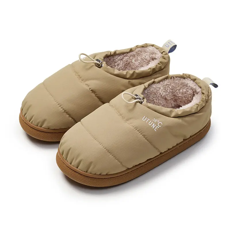 Premium Bread Shoes Cotton Shoes for Women, New Autumn and Winter Warm Home Cotton Slippers for Men, Closed Heel, Outdoor Wear, Non-Slip, Waterproof - Image 3