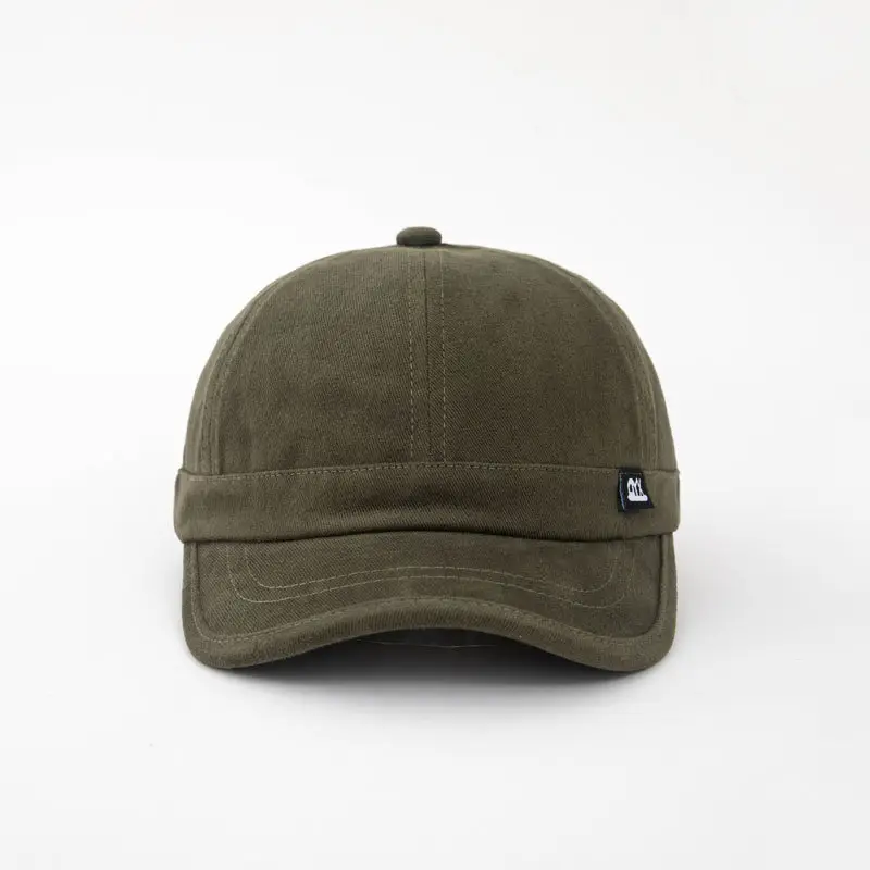 Men's Black Baseball Cap Short Bristle Olive Green - Image 3