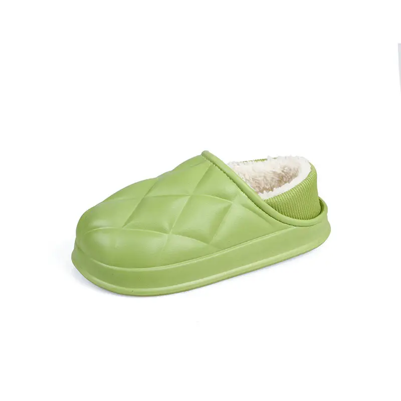 New EVA Waterproof Foot Cotton Slippers Bag with Women's Slippers Men's Autumn and Winter Indoor Home Popular Internet Warm Outer Wear Slippers