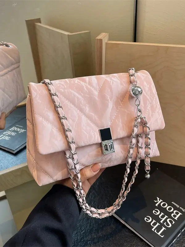 Black Rhombus Chain Shoulder Bag for Women 2024 - Image 7