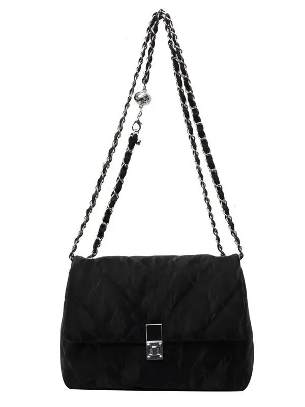 Black Rhombus Chain Shoulder Bag for Women 2024 - Image 8