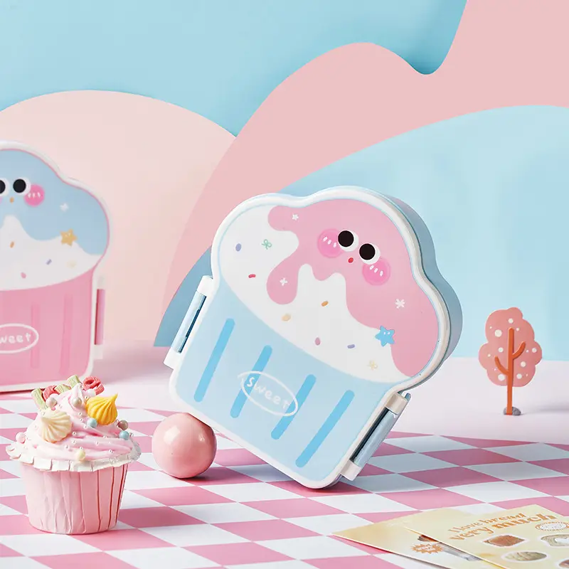 Creative Ice Cream Shaped Lunch Box for Students Lunch Box Lunch Box Cute Children's Portable Supplementary Food Box