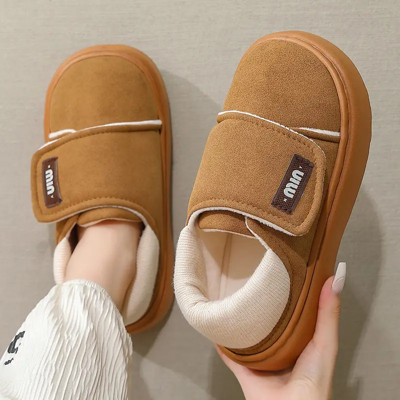 Velcro Warm Snow Boots for Women Winter Indoor Home Outdoor Wear Home Ladies Plus Velvet Anti-Slip Cotton Slippers Wholesale - Image 4