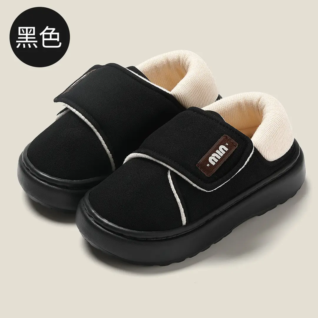 Velcro Warm Snow Boots for Women Winter Indoor Home Outdoor Wear Home Ladies Plus Velvet Anti-Slip Cotton Slippers Wholesale - Image 2