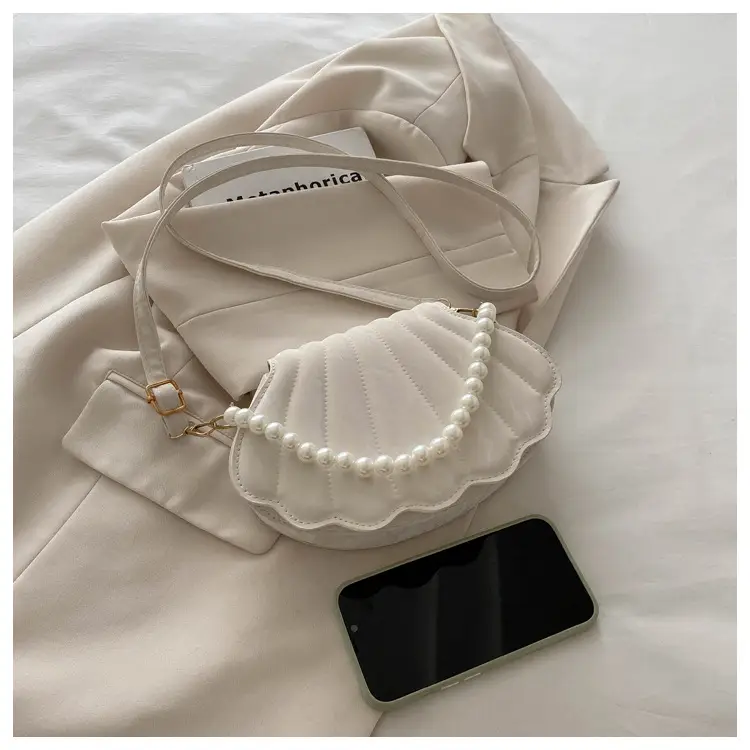 Women's Pearl Embellished Shoulder Bag Grey — feature 18