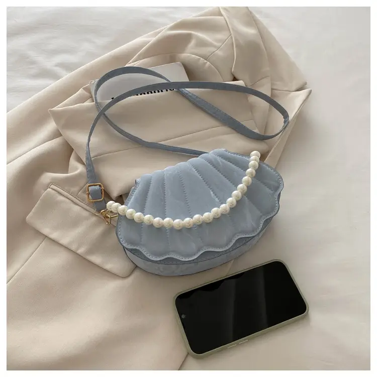 Women's Pearl Embellished Shoulder Bag Grey — feature 22