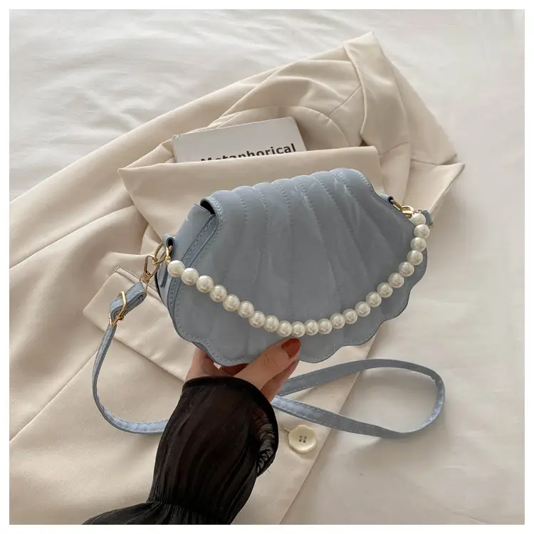 Women's Pearl Embellished Shoulder Bag Grey — feature 24