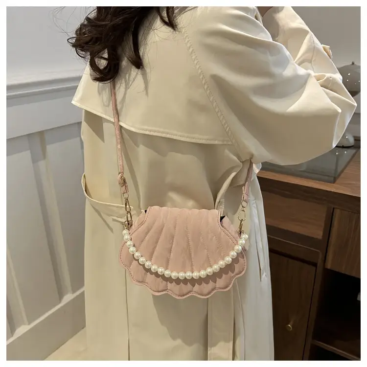 Women's Pearl Embellished Shoulder Bag Grey — feature 41