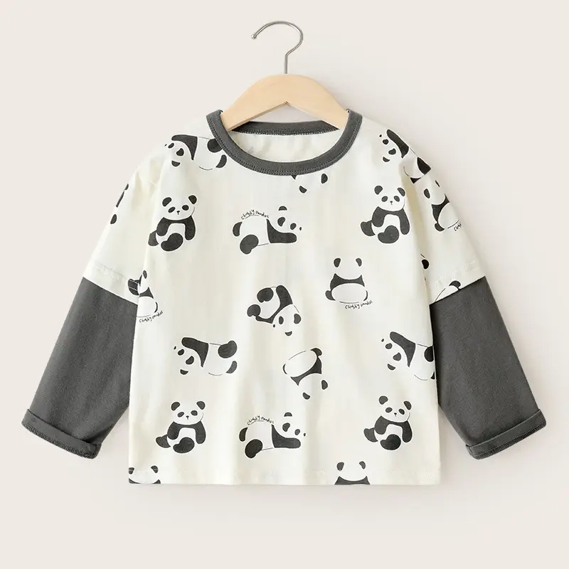 Boys Long Sleeve T-Shirt Sports Handsome Retro Design