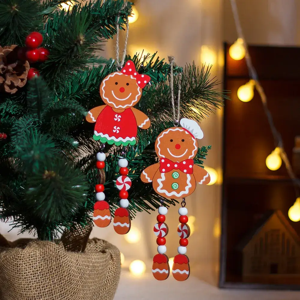 Gingerbread Man Christmas Hanging Pendant with Long Legs