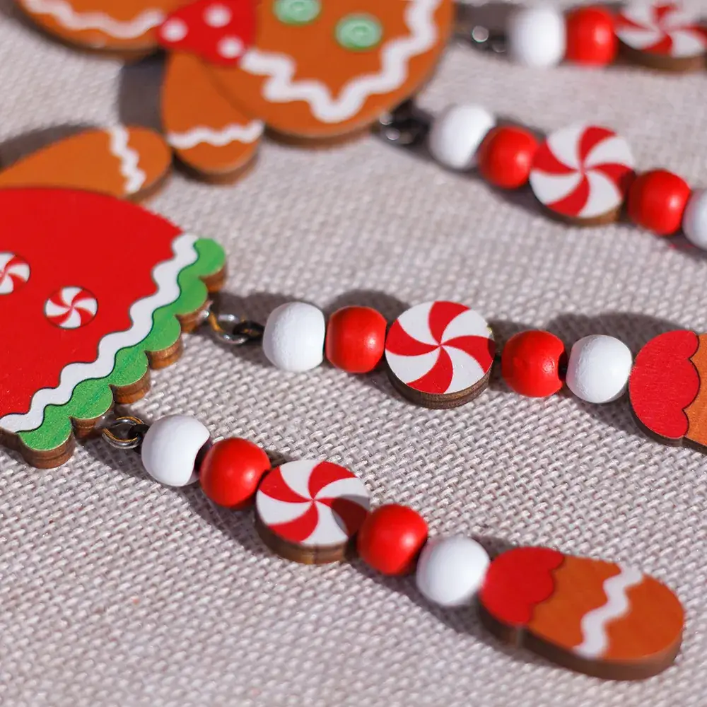 Gingerbread Man Christmas Hanging Pendant with Long Legs