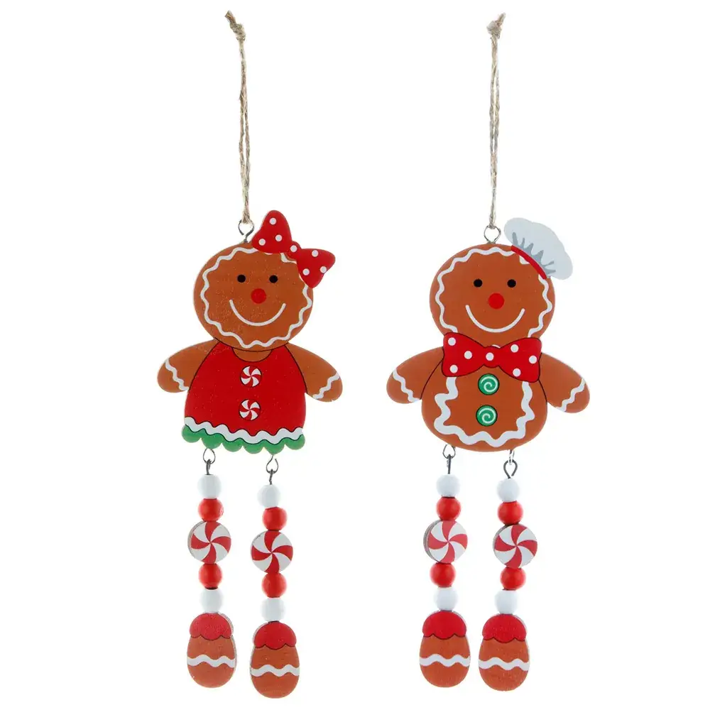 Gingerbread Man Christmas Hanging Pendant with Long Legs