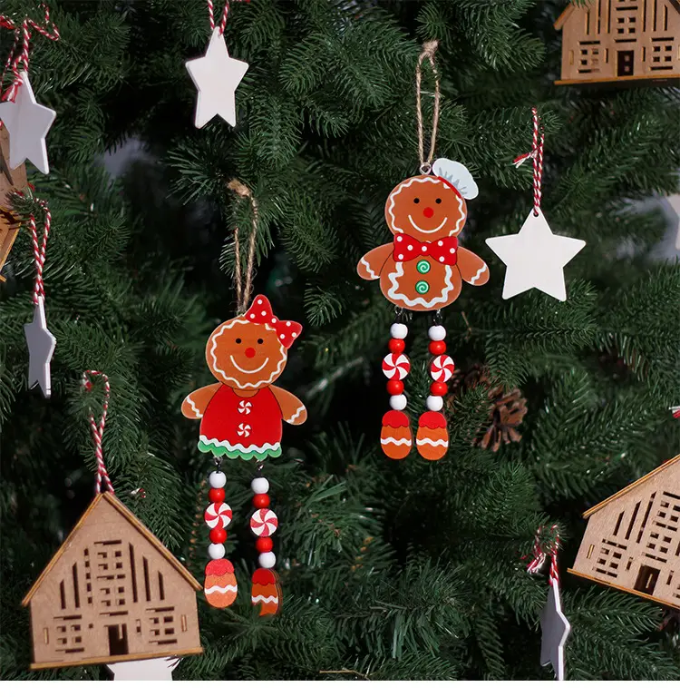 Gingerbread Man Christmas Hanging Pendant with Long Legs — feature 6