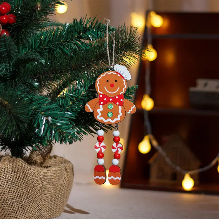 Gingerbread Man Christmas Hanging Pendant with Long Legs — feature 7
