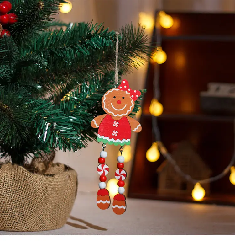 Gingerbread Man Christmas Hanging Pendant with Long Legs — feature 8