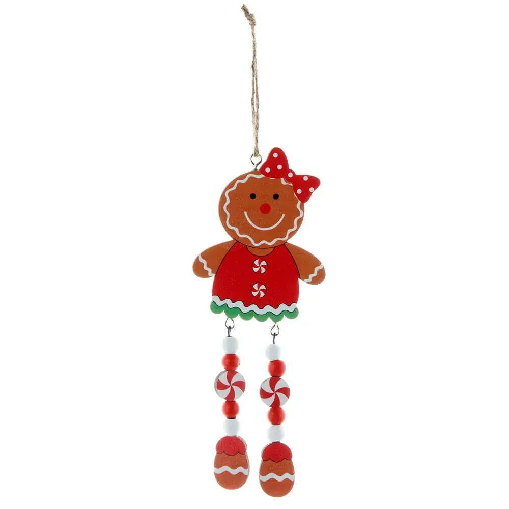 Gingerbread Man Christmas Hanging Pendant with Long Legs