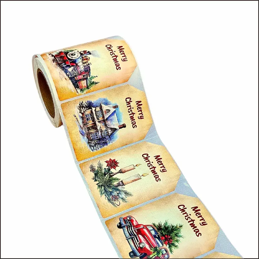 New Cross-Border 250 Self-Adhesive Christmas Stickers Gift Box - Image 7