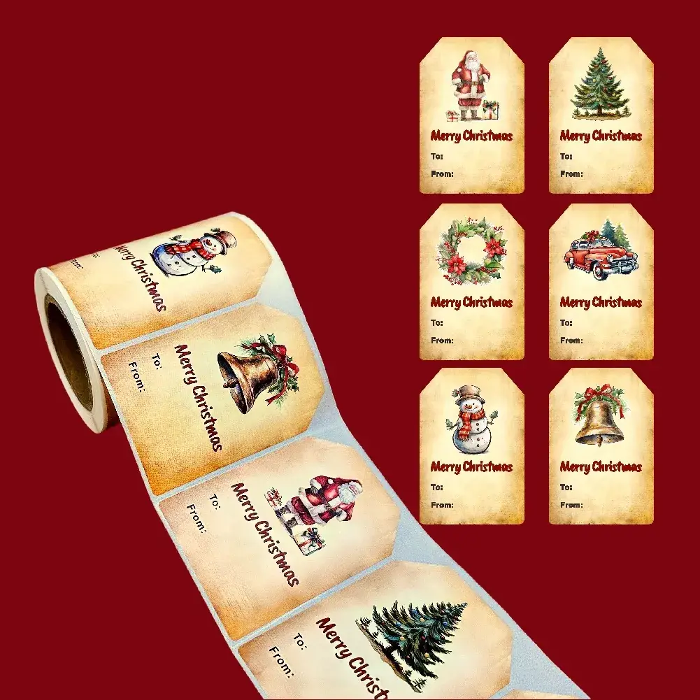 New Cross-Border 250 Self-Adhesive Christmas Stickers Gift Box — feature 11