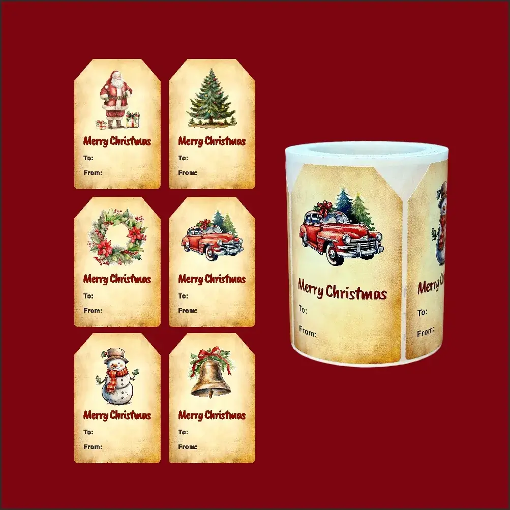 New Cross-Border 250 Self-Adhesive Christmas Stickers Gift Box — feature 12