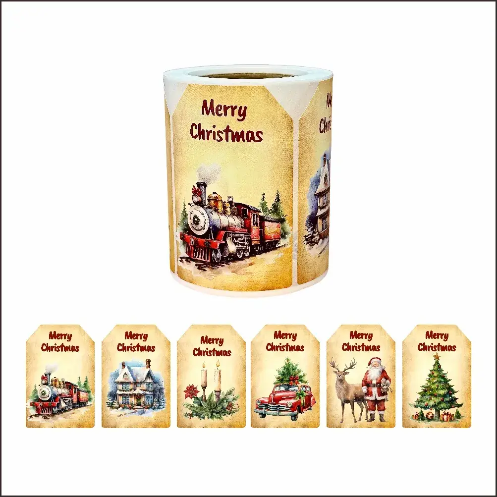 New Cross-Border 250 Self-Adhesive Christmas Stickers Gift Box — feature 8