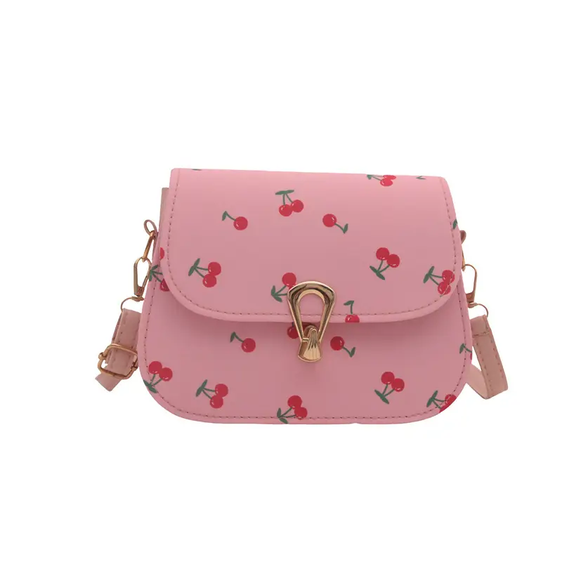 Pink Cherry Print Crossbody Bag for Women