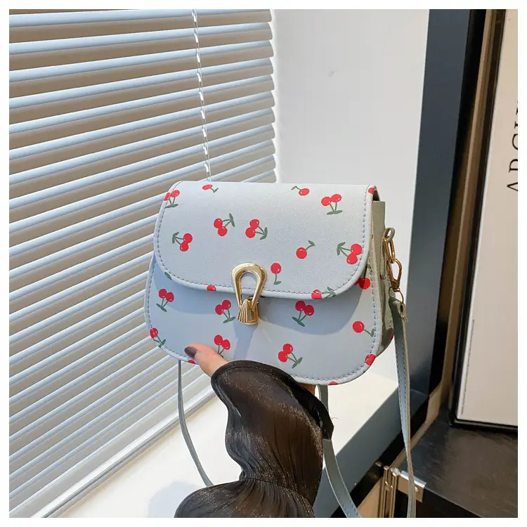 Pink Cherry Print Crossbody Bag for Women — feature 18