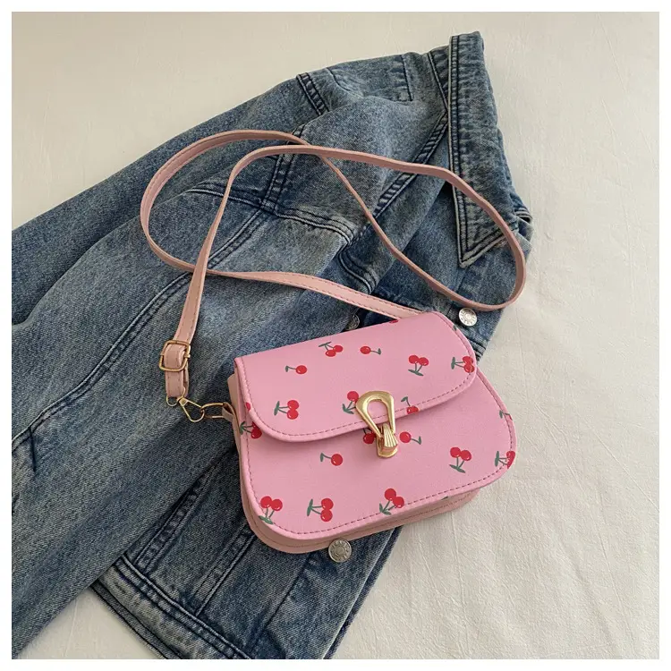 Pink Cherry Print Crossbody Bag for Women — feature 22