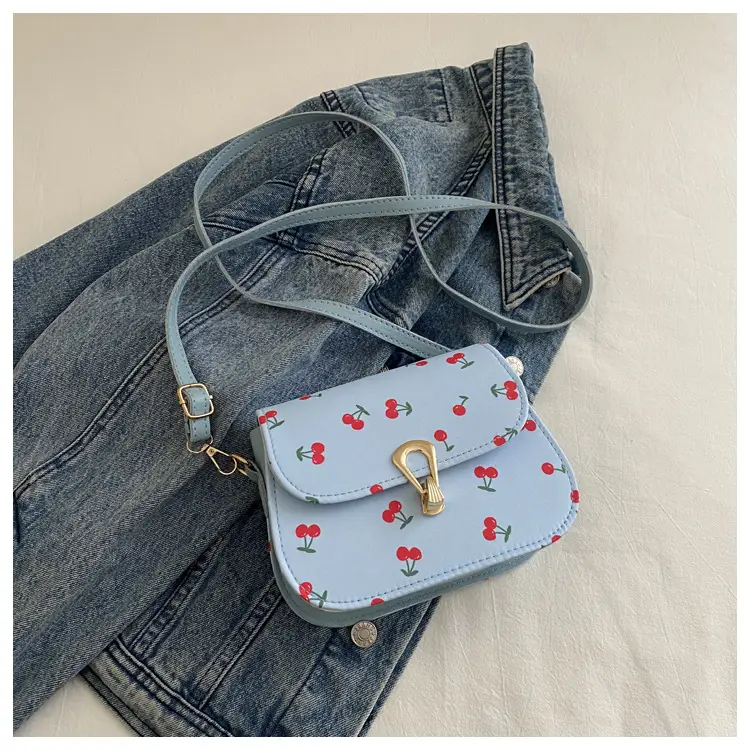 Pink Cherry Print Crossbody Bag for Women — feature 25