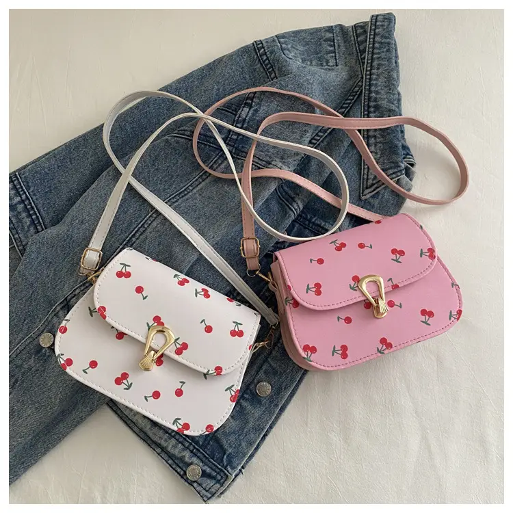 Pink Cherry Print Crossbody Bag for Women — feature 26