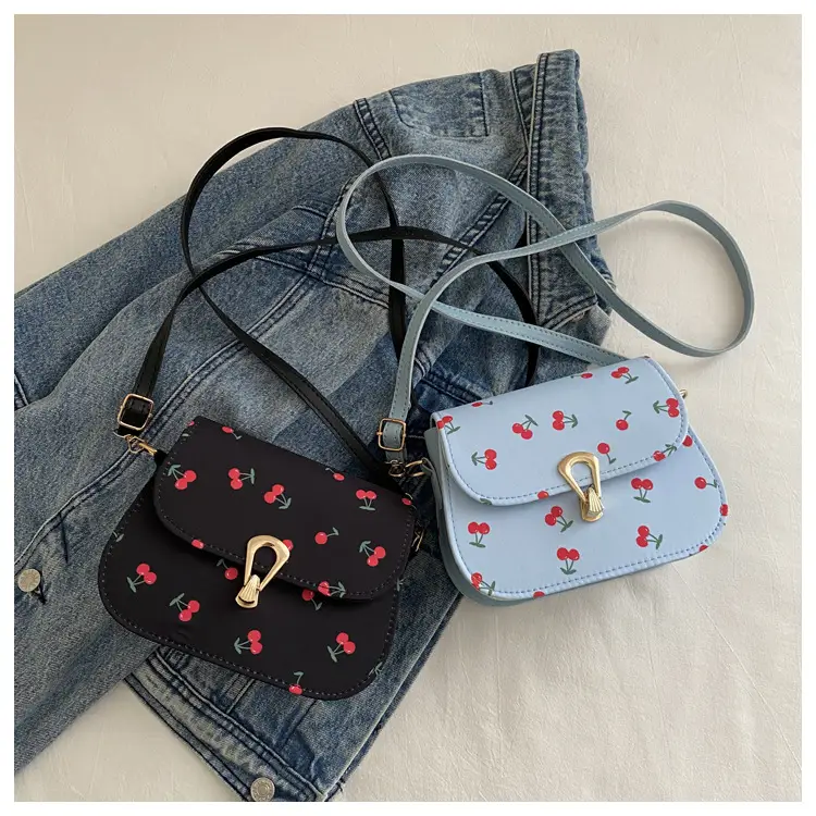 Pink Cherry Print Crossbody Bag for Women — feature 27