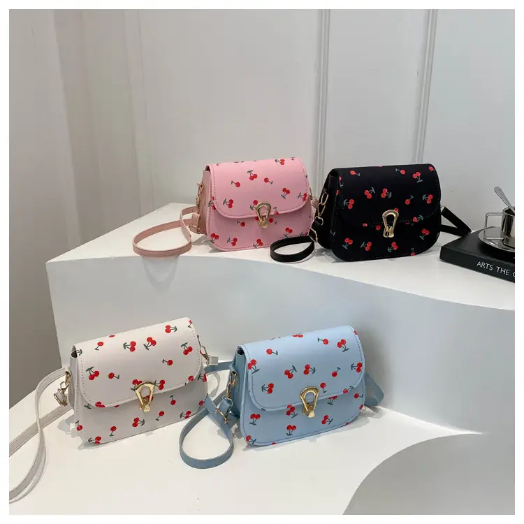 Pink Cherry Print Crossbody Bag for Women — feature 28